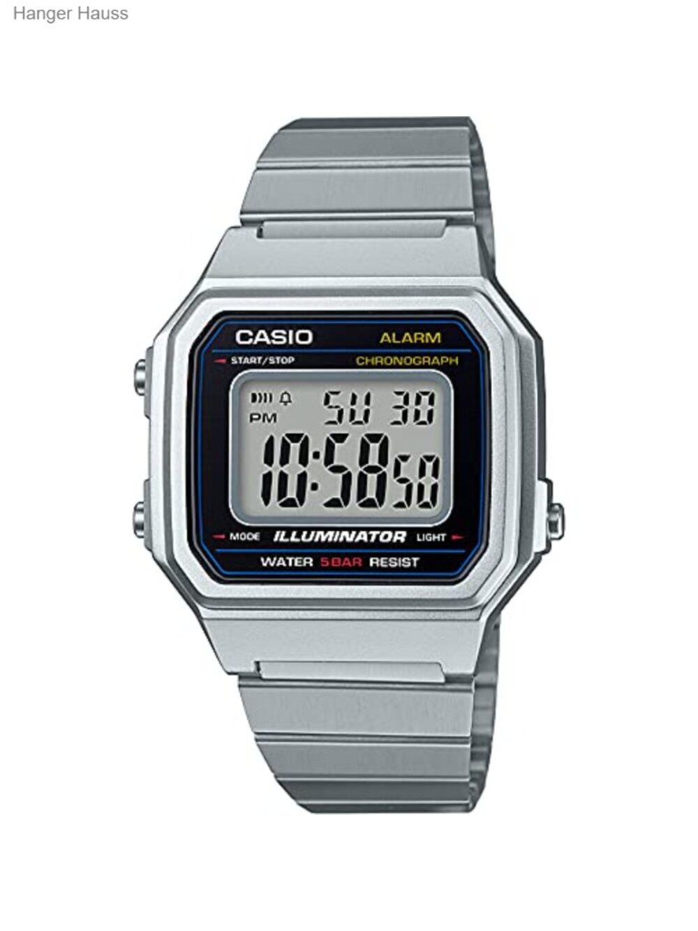 Casio Classic Digital Quartz Watch Men's Square Face Stainless Steel Bracelet